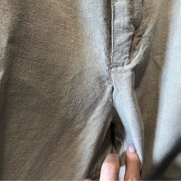 Mens 100 linen Eddie Bauer pleat front cuff hem pants size 36 tall - Picture 10 of 10